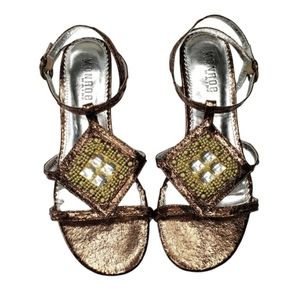 Greca Ankle Straps in Bronze